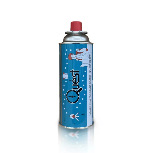 Газовий балон цанговий бутановий Quest, 220гр (ganzo)