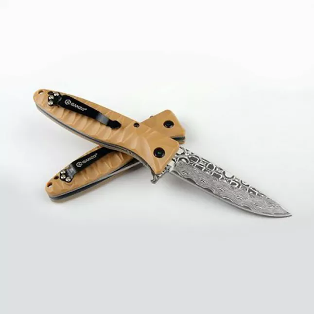 Нож Ganzo G620, клинок с травлением, желтый — Photo 2
