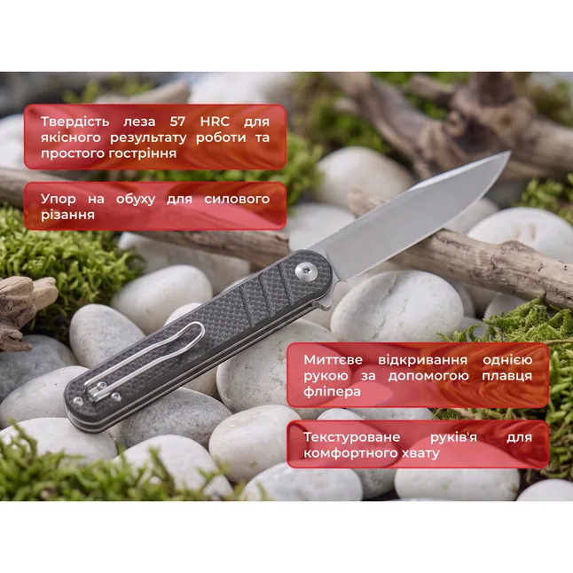 Нож складной туристический Ganzo G772-BK (8.9 см) 8CR14/G10 черный — Photo 7