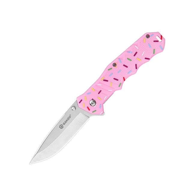 Нож складной карманный Ganzo Candy G616 (7.9 см) 440C/ABS розовый