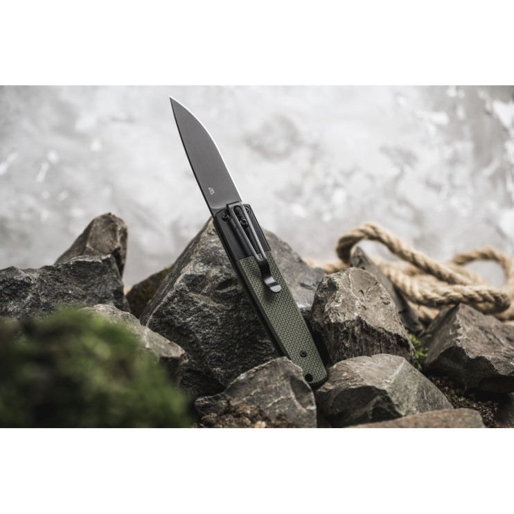 Ніж складаний Ganzo G721B-GR зелений, чорний клинок 