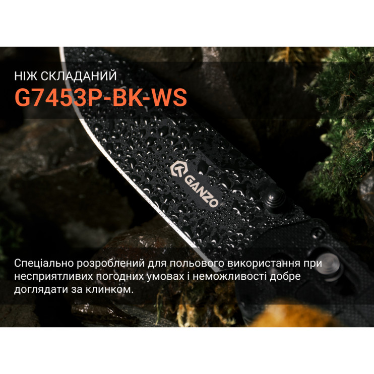 Ніж складаний Ganzo G7453P-BK-WS 