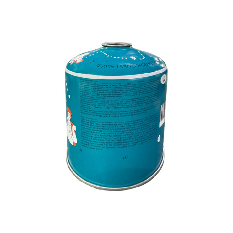 Газовый баллон резьбовой бутановый Quest, 450гр (ganzo)  